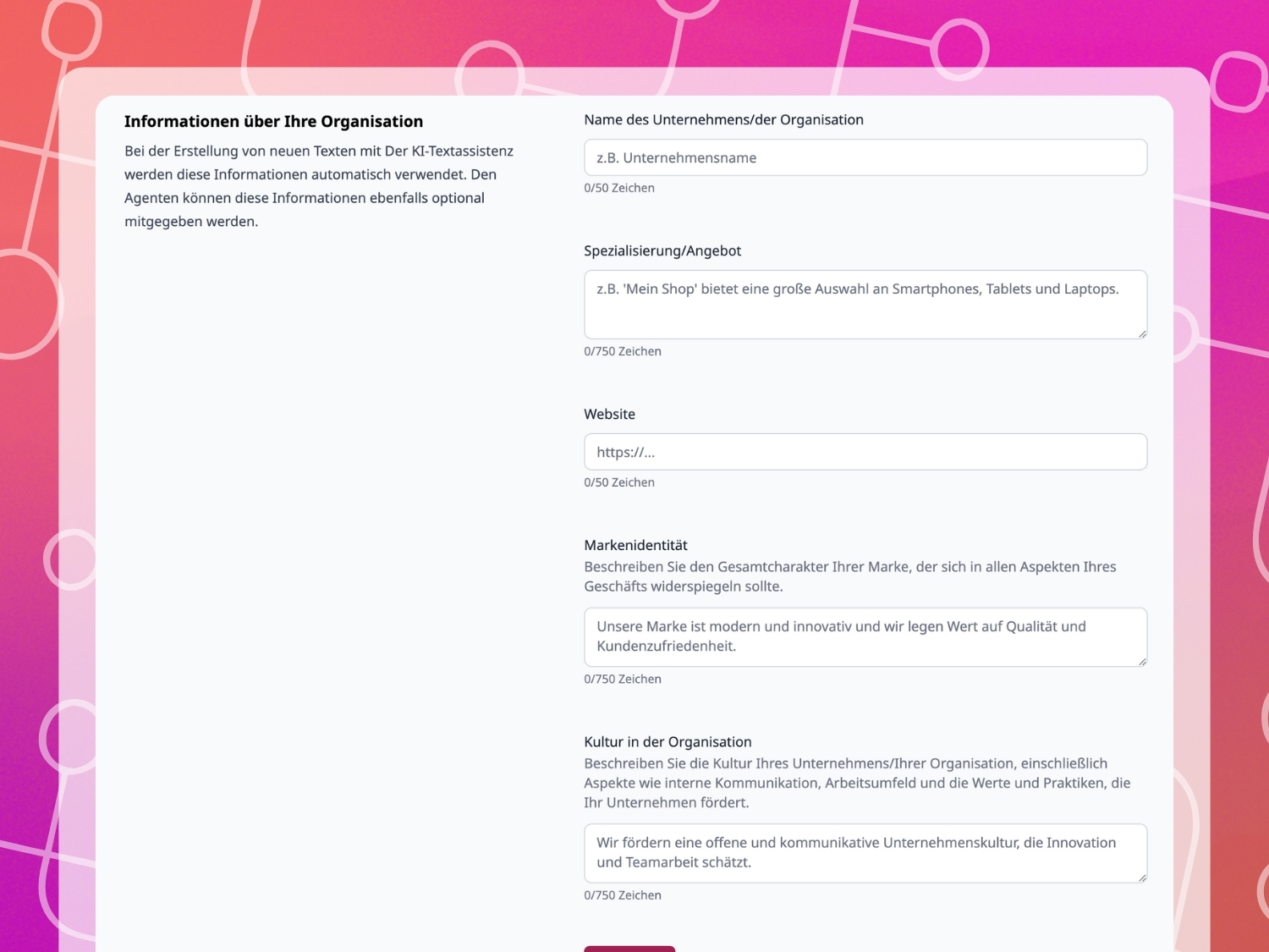 hermine.ai Individualisierung Globale Informationen über die Organisation