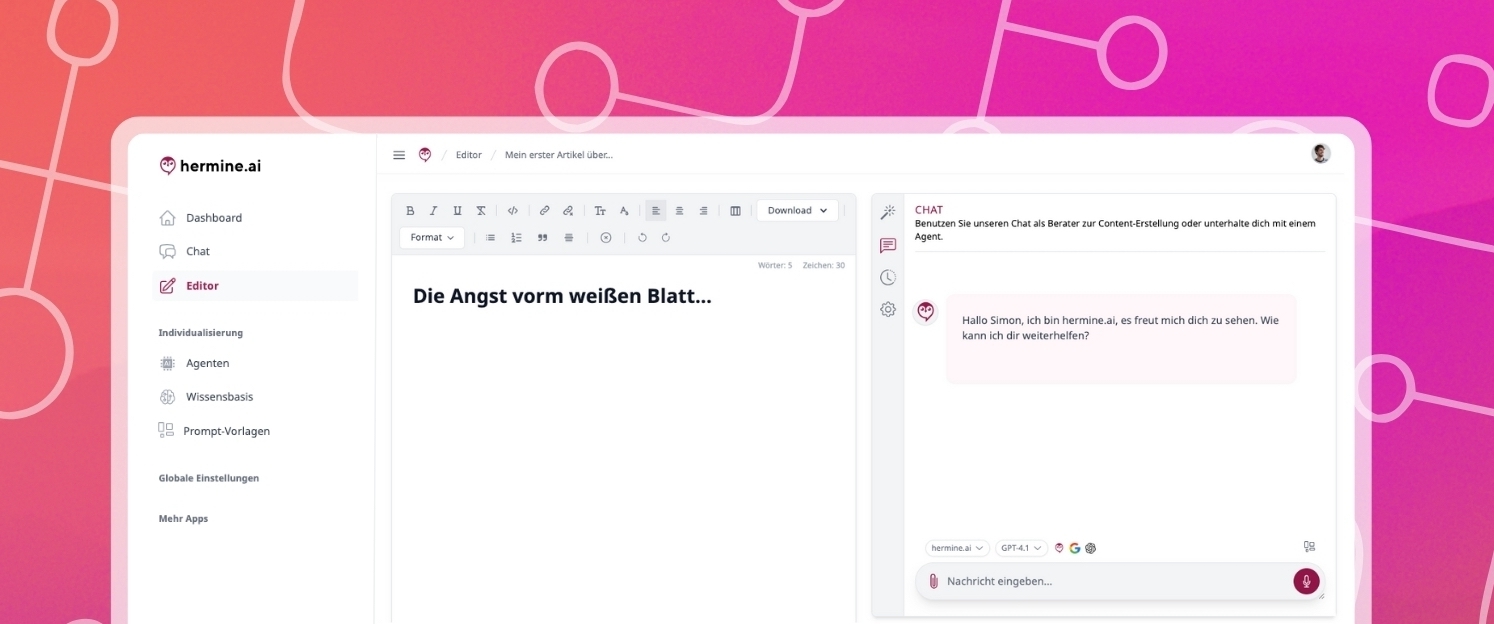 hermine.ai Editor Hero